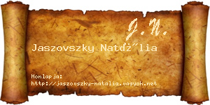 Jaszovszky Natália névjegykártya